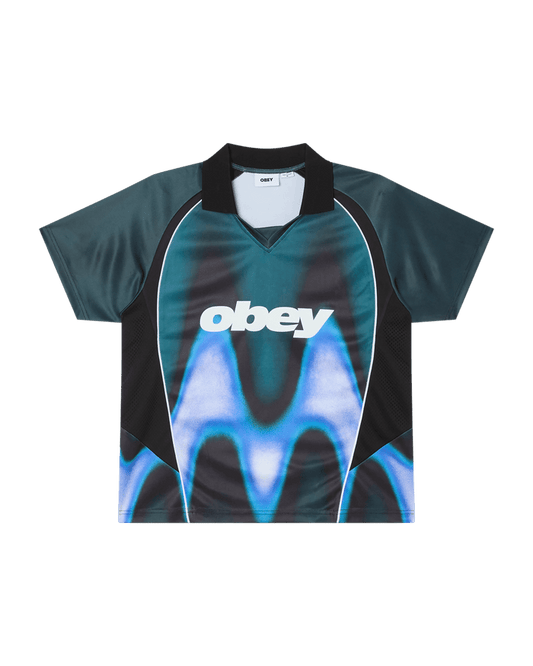 Obey - Blurred Soccer Jersey - Dark teal multi - T-shirts - 131080378DTLS
