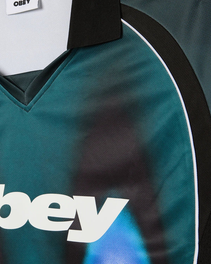 Obey - Blurred Soccer Jersey - Dark teal multi - T-shirts - 131080378DTLS