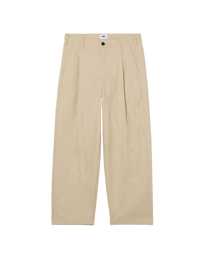 Obey - Dean Pleated Pant - Cement - Pantalons et Shorts - 142020269CEM28