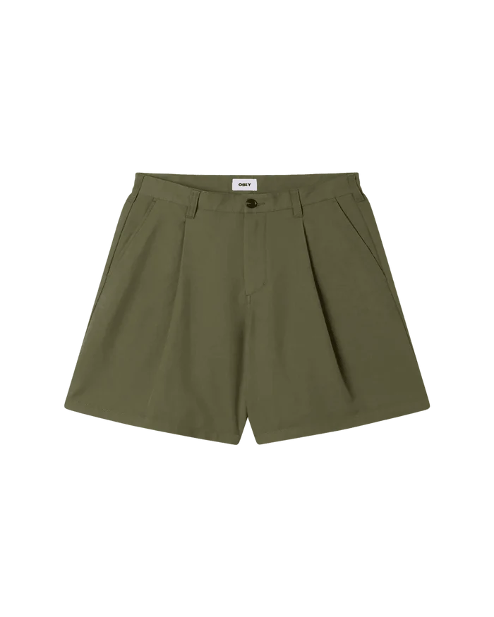 Obey - Dean Pleated Short - Tea leaf - Pantalons et Shorts - 172100101TLF29
