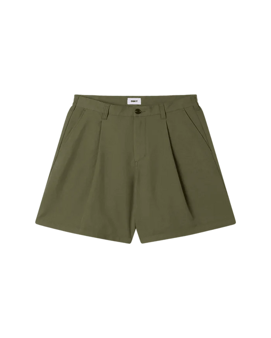 Obey - Dean Pleated Short - Tea leaf - Pantalons et Shorts - 172100101TLF29