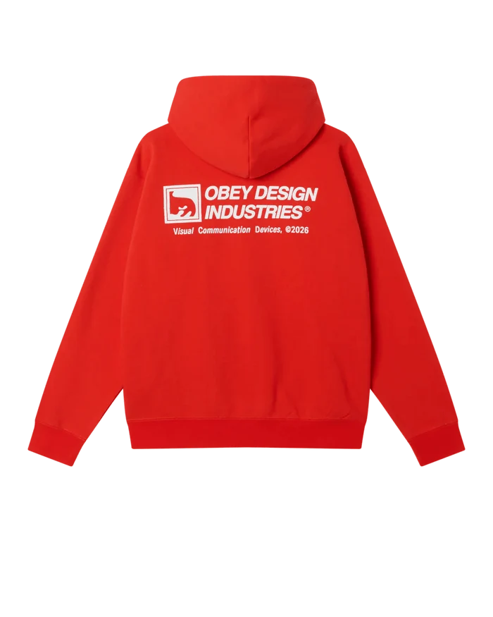 Obey - Design Industries Hood - Fiery red - Pulls et Sweats - 112470268FYRS
