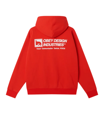 Obey - Design Industries Hood - Fiery red - Pulls et Sweats - 112470268FYRS