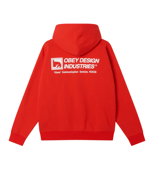 Obey - Design Industries Hood - Fiery red - Pulls et Sweats - 112470268FYRS