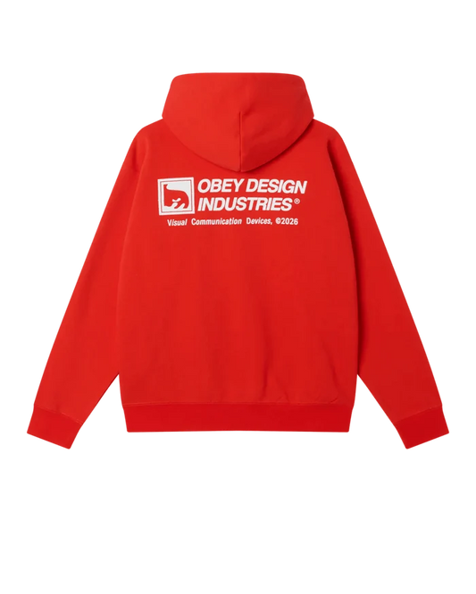 Obey - Design Industries Hood - Fiery red - Pulls et Sweats - 112470268FYRS