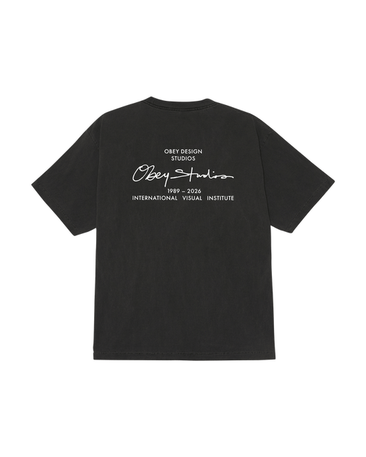 Obey - Institute Pigment T-shirt - Pigment dusty black - T-shirts - 167924325DBAS