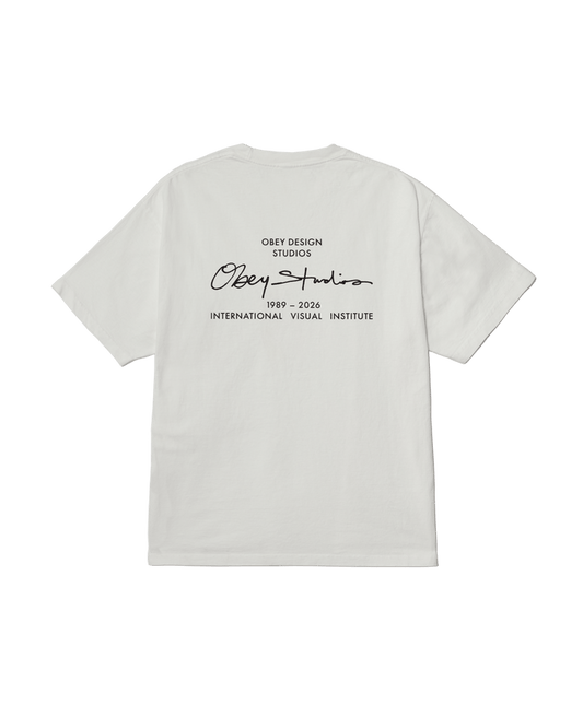 Obey - Institute Pigment T-shirt - Pigment vintage white - T-shirts - 167924325VWHS
