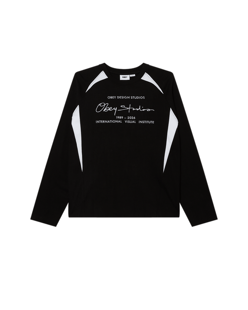 Obey - League Shirt Ls - Black multi - T-shirts - 131030145BKMS