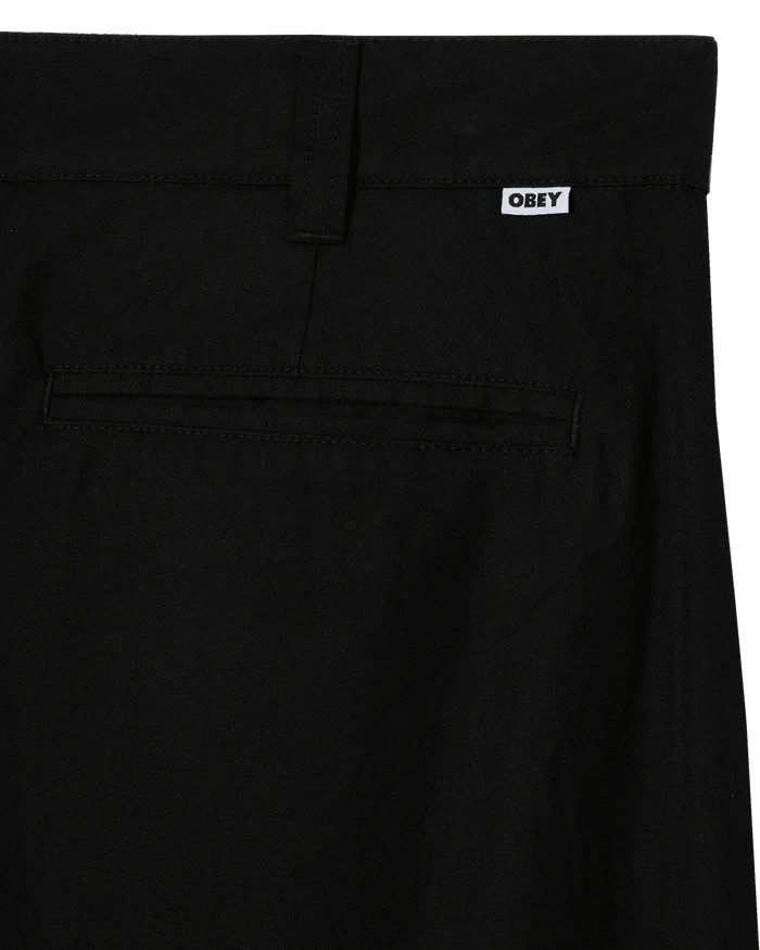 Obey - Otis Pleated Pant - Black - Pantalons et Shorts - 142020270BLK28