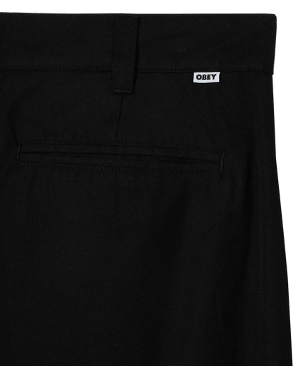 Obey - Otis Pleated Pant - Black - Pantalons et Shorts - 142020270BLK28