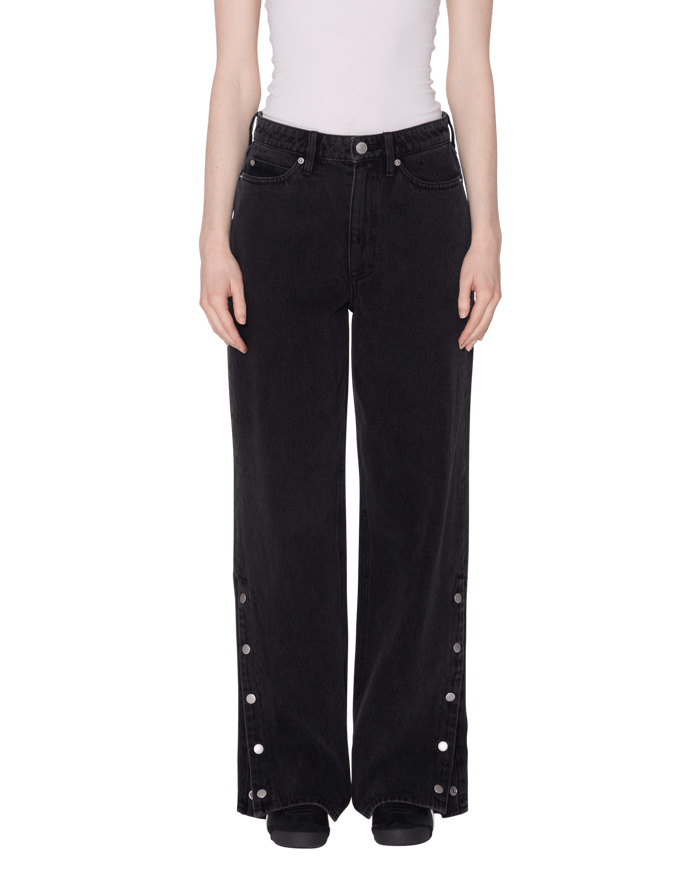 Obey - Penelope Side Snap Denim - Faded black - Jupes et Pantalons - 242010066FBL26
