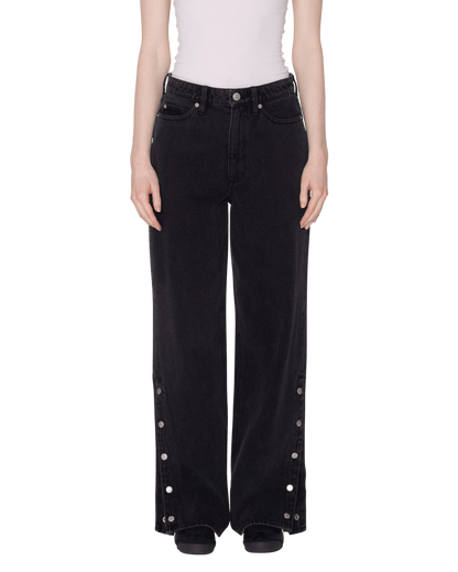 Obey - Penelope Side Snap Denim - Faded black - Jupes et Pantalons - 242010066FBL26