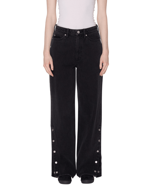 Obey - Penelope Side Snap Denim - Faded black - Jupes et Pantalons - 242010066FBL26