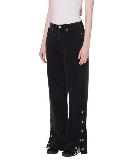 Obey - Penelope Side Snap Denim - Faded black - Jupes et Pantalons - 242010066FBL26
