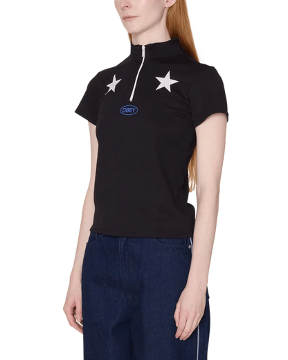 Obey - Relay Mock Neck SS - Black - Tops - 231080164BLKM