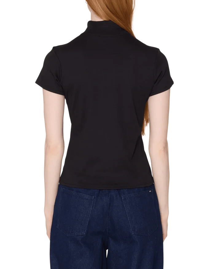 Obey - Relay Mock Neck SS - Black - Tops - 231080164BLKM