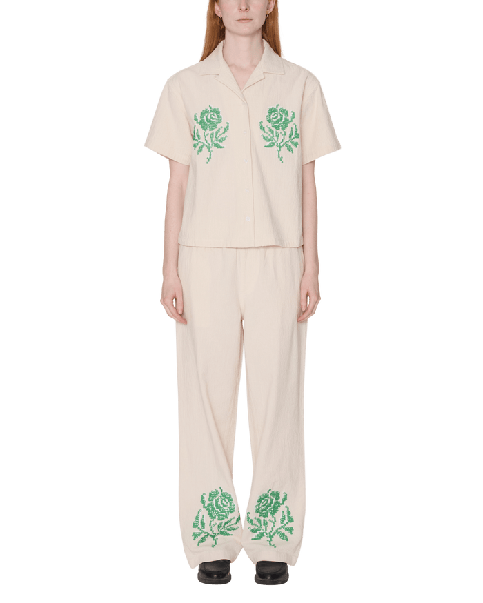 Obey - Roses Embellished SS Shirt - Natural - Tops - 281210124NATS