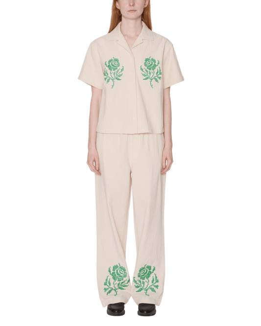 Obey - Roses Embellished SS Shirt - Natural - Tops - 281210124NATS