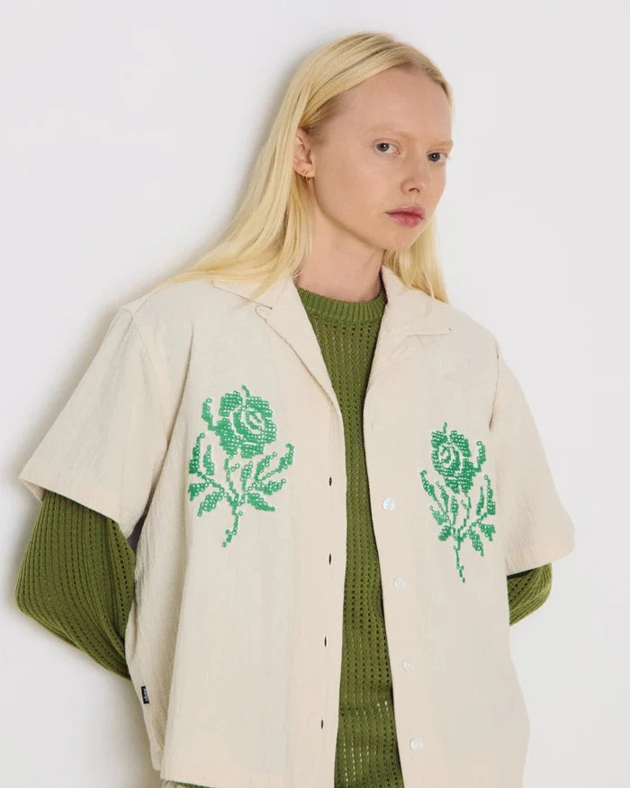 Obey - Roses Embellished SS Shirt - Natural - Tops - 281210124NATS