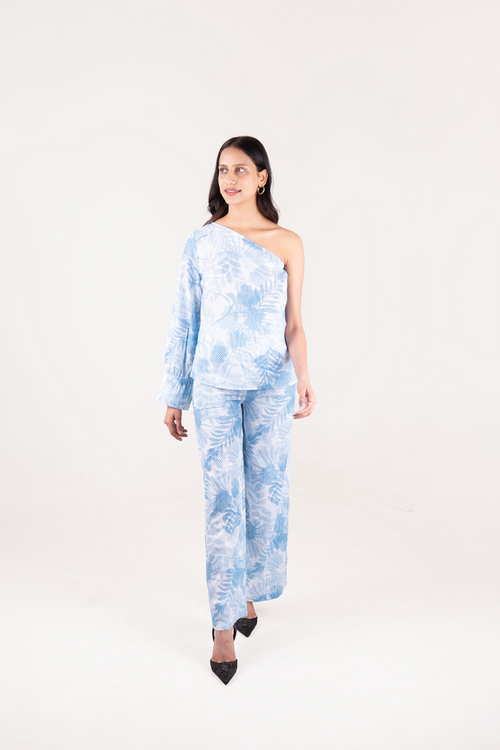 Off Shoulder Printed Cotton Co-ord Set
