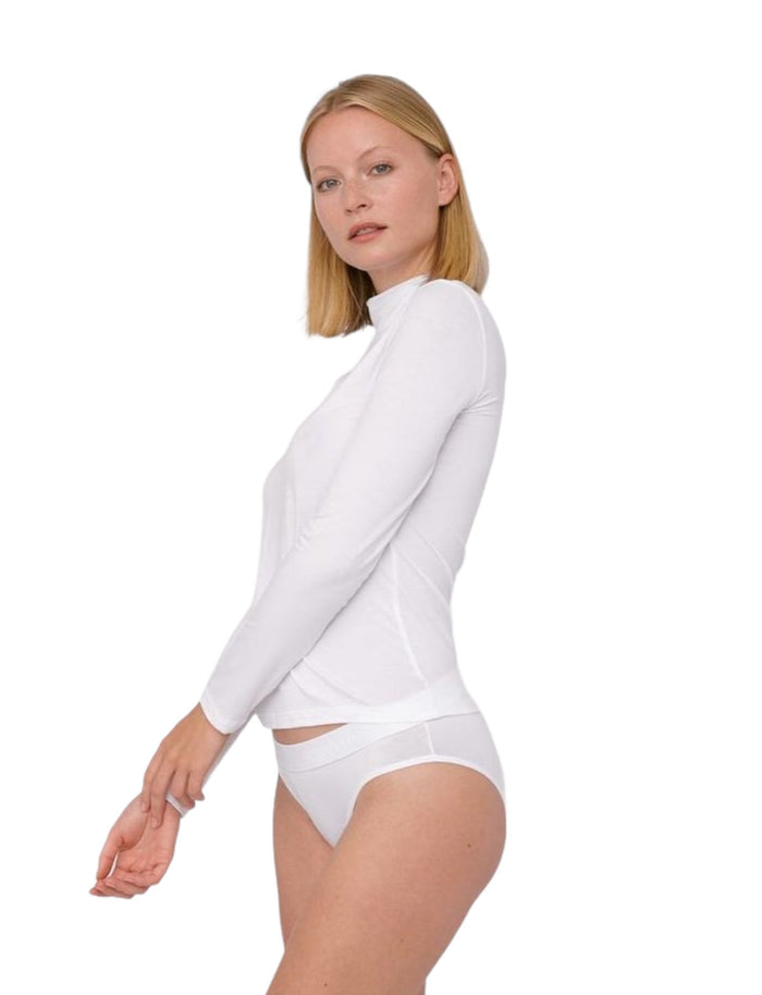 Organic Basics - Soft Touch - Lite Turtle Neck White-Tops-