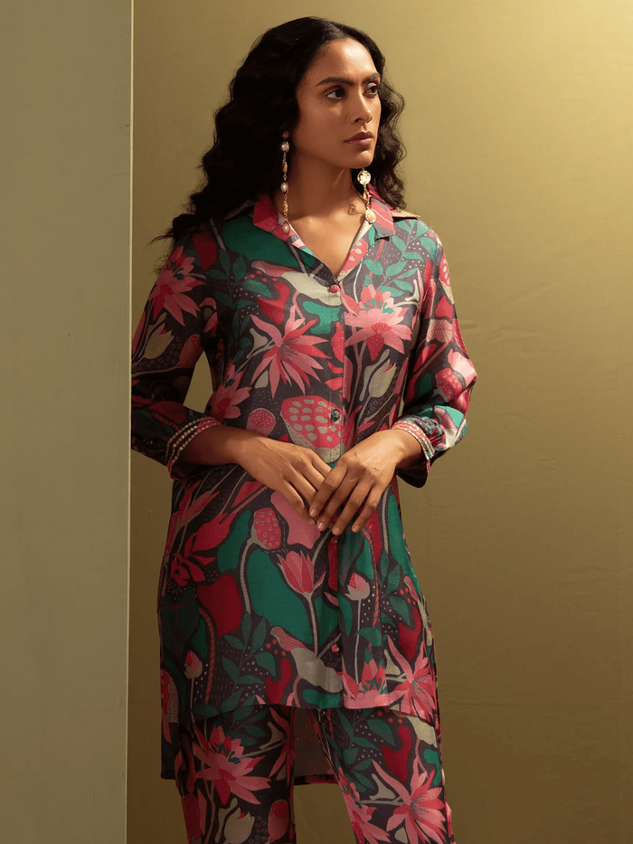 Printed Muslin Kurta Set