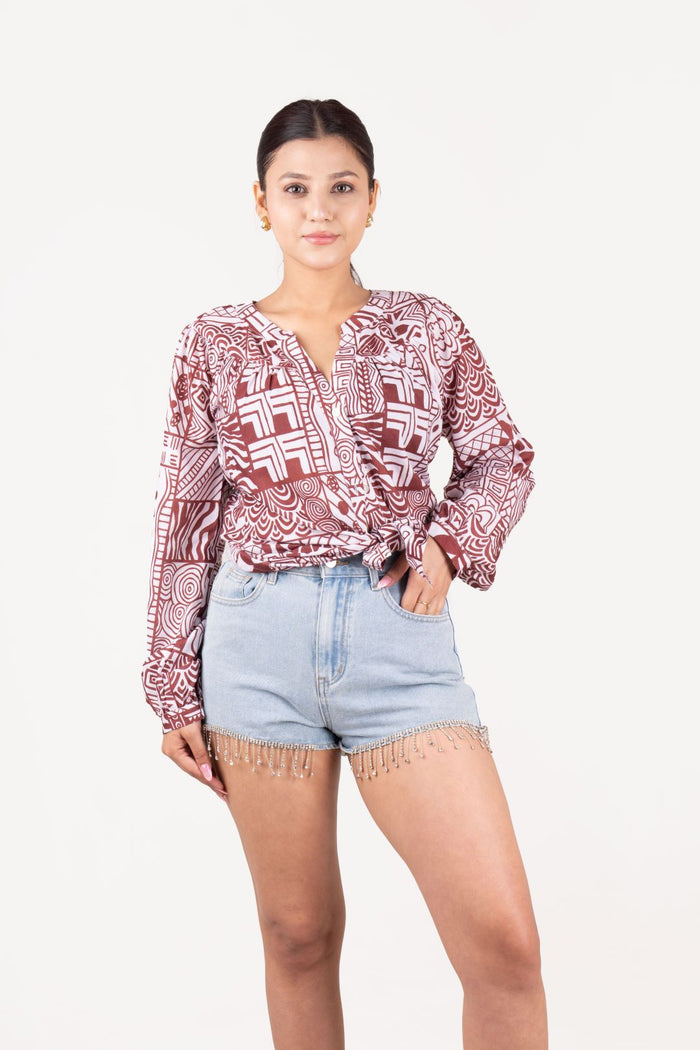 Printed Short Top Full Sleeve