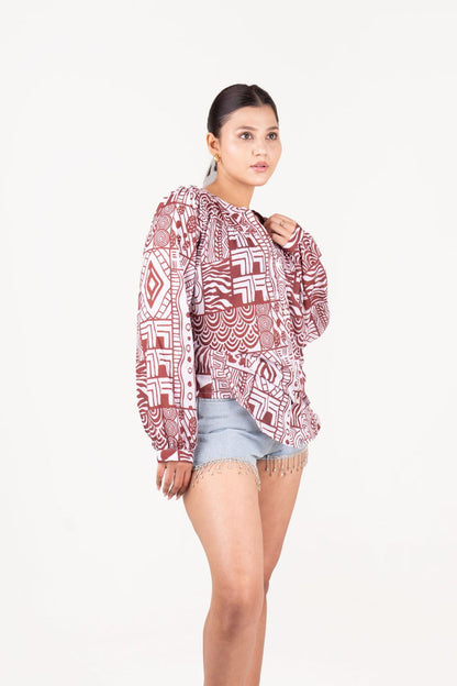 Printed Short Top Full Sleeve