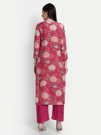 Pure Cotton Floral Printed Kurta Set