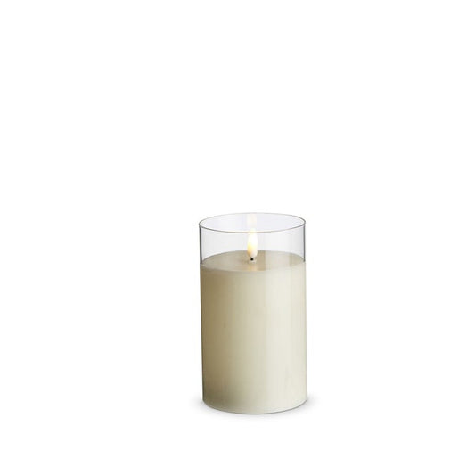 3.5" x 6" Clear Glass Ivory Pillar Candle