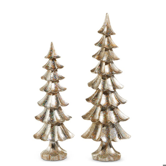 18" Distressed Pewter Finish Trees