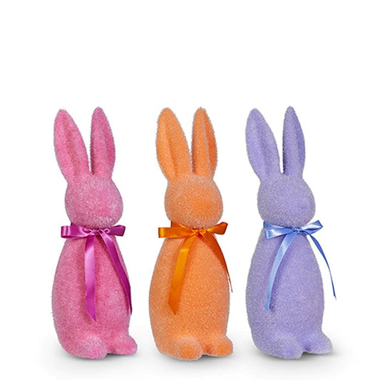 11.5" Sherbet Flocked Bunny