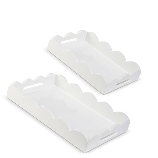 18.5" White Scalloped Tray