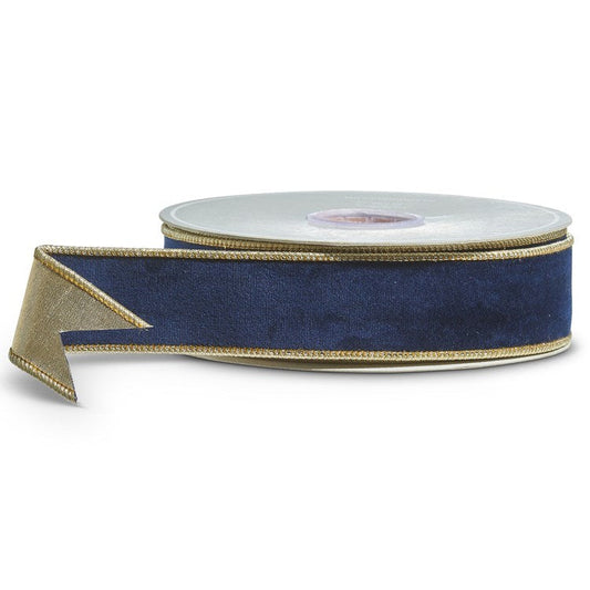 1.5 x 10 Yds Blue Velvet Ribbon