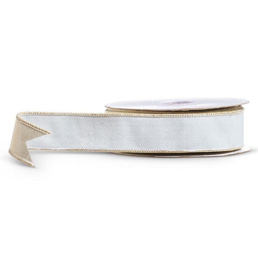 1.5 x 10 Yds Pale Blue Ribbon with Gold Trim