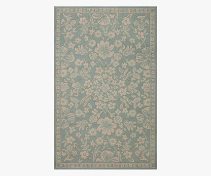 Arboretum Rose Garden Wool-Hooked Rug - Jade