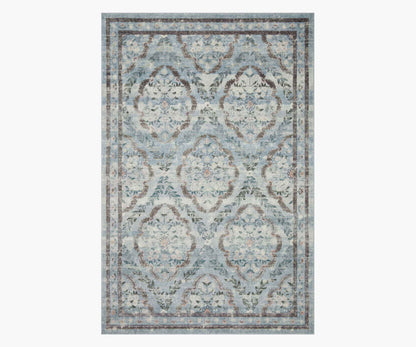 Courtyard Chateau Printed Rug - Blue