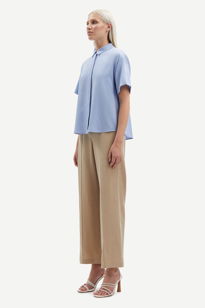 Samsoe Samsoe - Mina SS Shirts 14028 - Blue Heron (Bleu Ciel)-Chemises-F21200143