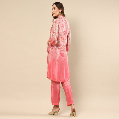 Seafoam Pink Color Muslin Kurta Set