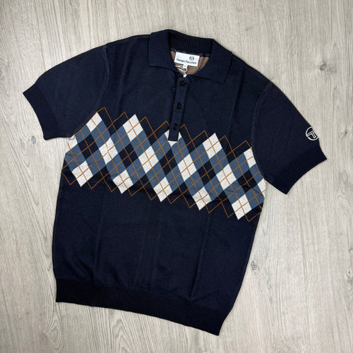 Sergio Tacchini 'Carezza' Knit Polo Shirt - Maritime Blue