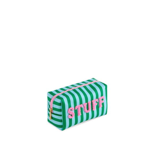 "STUFF" SMALL ZIP POUCH,TURQUOISE
