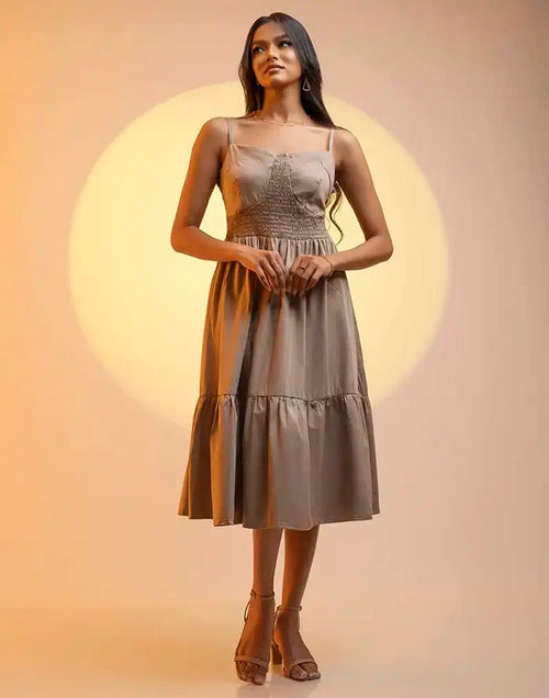 SLEEVELESS MIDI DRESS