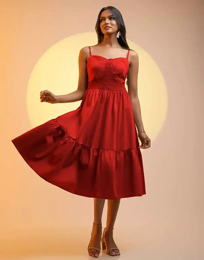 SLEEVELESS MIDI DRESS