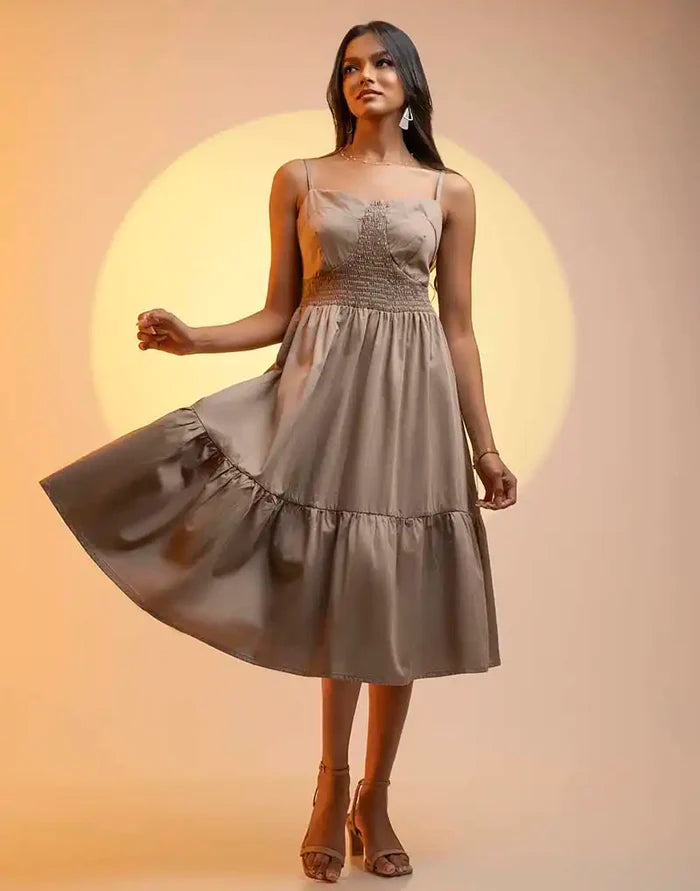 SLEEVELESS MIDI DRESS