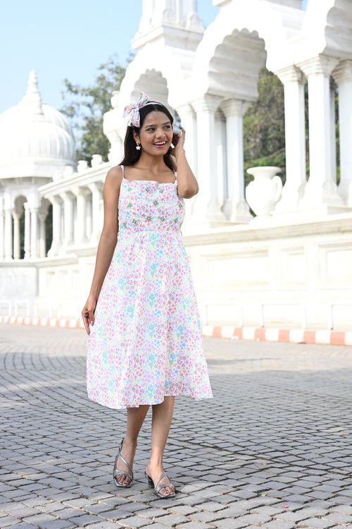 Spring Meadow Handwork Lined Dress