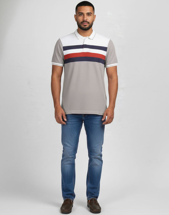 STRIPED POLO T - SHIRT