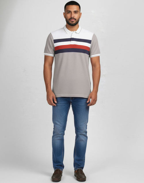STRIPED POLO T - SHIRT
