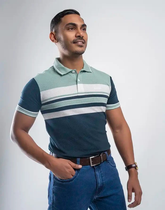 STRIPED POLO T - SHIRT