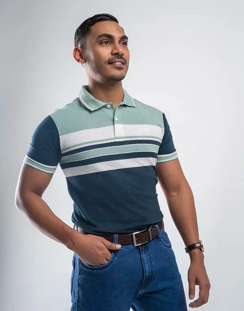 STRIPED POLO T - SHIRT