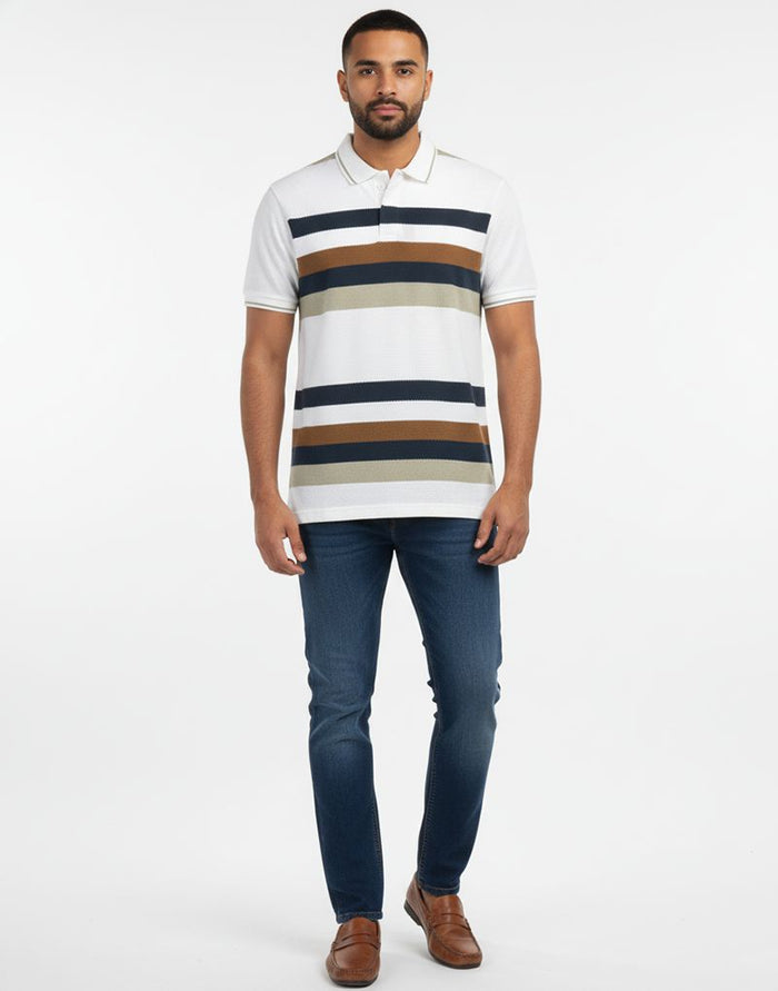 STRIPED POLO T - SHIRT